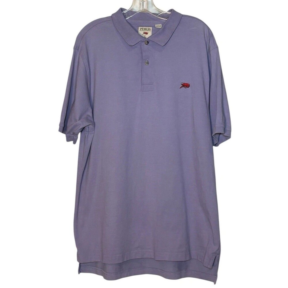 Perlis Crawfish Polo Shirt Mens L Lavender Golf Cotton Stretch